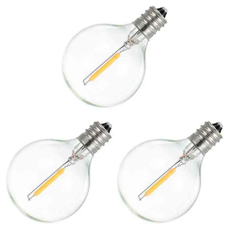 G40 Led Replacement Light Bulbs, E12 Screw Base Shatterproof LED Globe Bulbs for Solar String Lights Warm White H220428