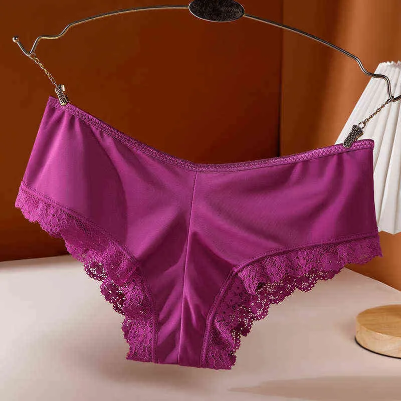 3stSexiga kvinnors trosor lågt hål ut korsad underkläder is silk spets kvinnlig komfort sömlös underkläder l220801
