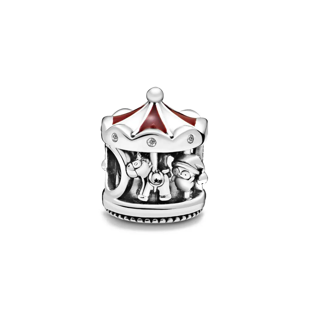 925 perles d'argent breloques pour bracelets à breloques pandora designer pour femmes 2023 New Fine Real Silver Box Carousel
