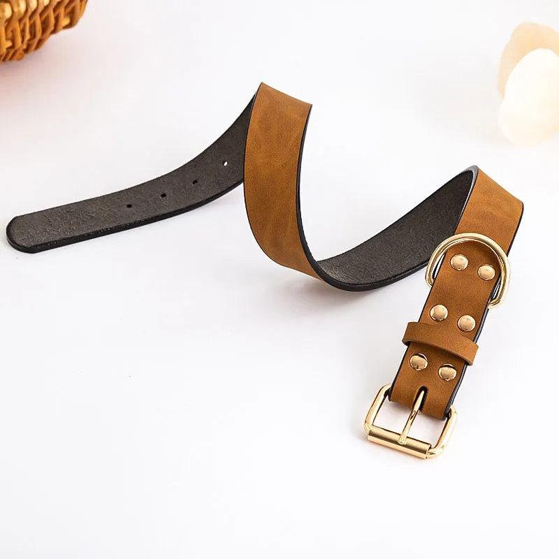 PU Dog Collar Pet Leather Custom Collars for Small Medium Large Dogs Roper Dropshipping Dog Collar Accessories 0622