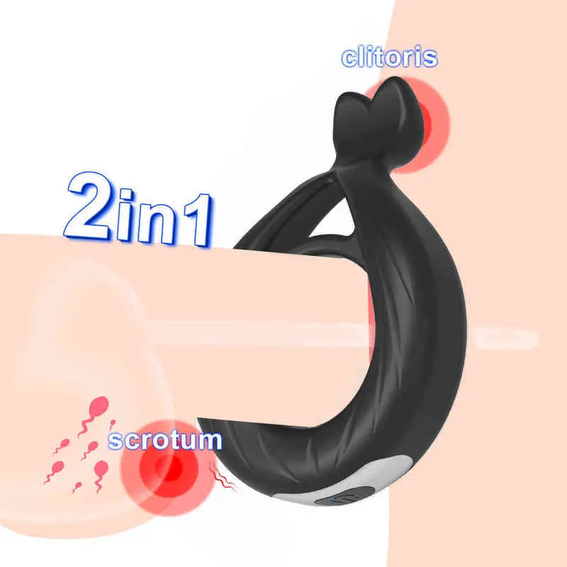 Nxy cockrings mannelijke penis ring vibrator 10 modi vertragen ejaculatie seksspeeltjes voor mannen elastische lul s erectie volwassen producten 220505