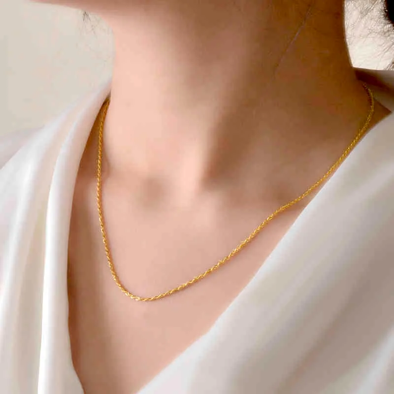 NYMPH Real 18K Collana in oro Fine Jewelry Pure AU750 Catena pendente Genuine Solid le donne Wedding Luxury X504