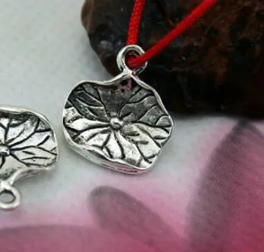 Tibetan silver alloy Lotus leaf For Jewelry Making DIY Accessories Antique Silve Color Pendant Charms dg4s