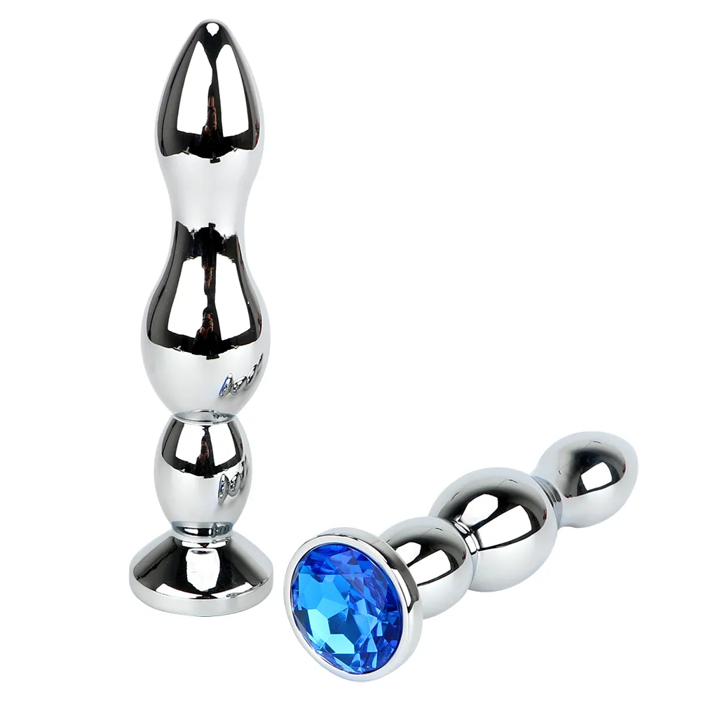 OLO Big Size Metal Anal Beads Long Butt Plug Jewel sexy Toys for Women Men Masturbator Stainless Steel Prostate Massage