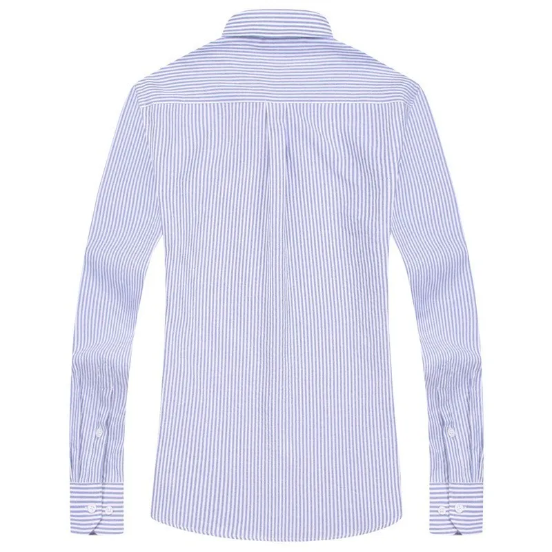 Mens Long Sleeve Solid Oxford Dress Shirt Colors with Left Chest Pocket Casual Regular-fit Tops Button Down Shirts 220322