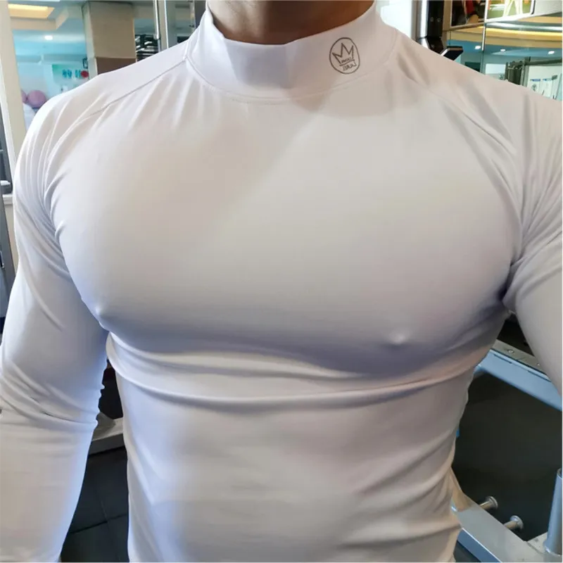 フィットネスTシャツの男性長袖トレーニングシャツを走る圧縮スキニートップスマッスルトレーニング服220714