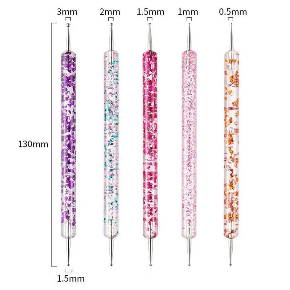 / Set Gel UV Pittura Nail Art Punteggiatura Penna Acrilico Manico Strass Cristallo Pennello a 2 vie Decorazione del salone Kit di strumenti manicure Puntpen