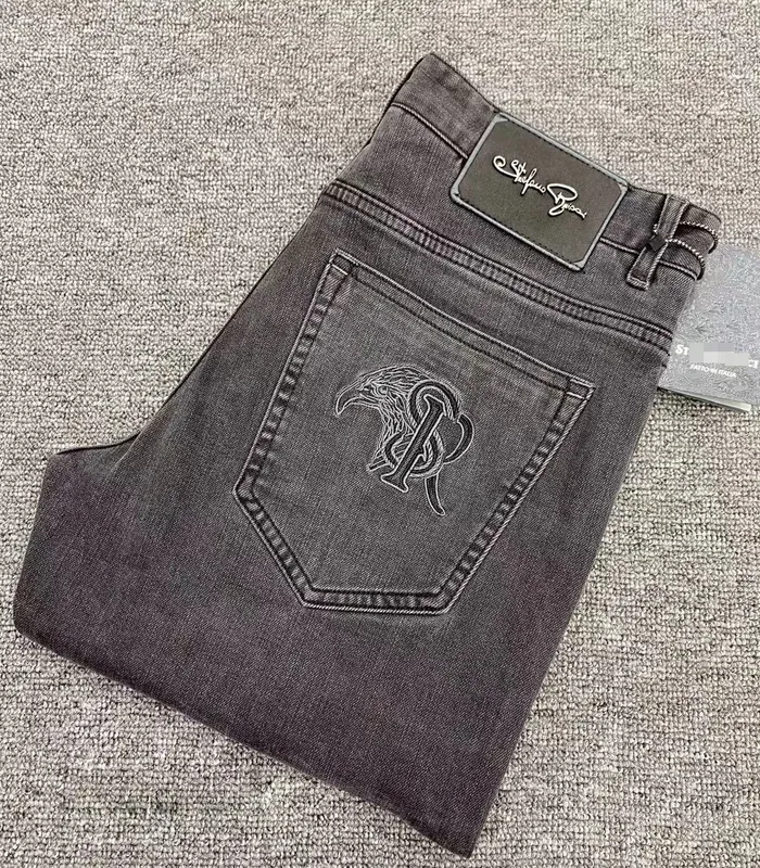 Billionaire Jeans Pamuk Erkekler Sonbahar Kış Kalın Ticaret Moda Bit Esneklik Kısa Tasarlanmış Gentleman Ücretsiz 220328