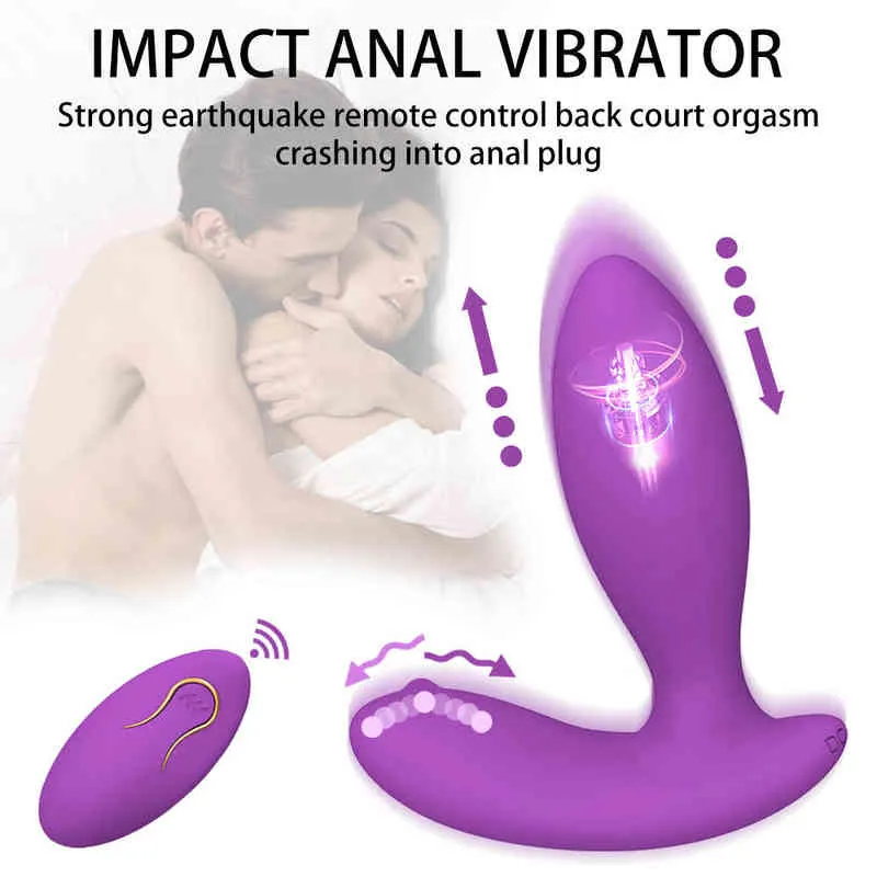 NXY Anal Toys Plug Vibratory dla mężczyzn masażer prostaty masturbatorzy Kobiety Dildos Dildos Dildos Pulse Pulse Bull Puls Buttys 220506