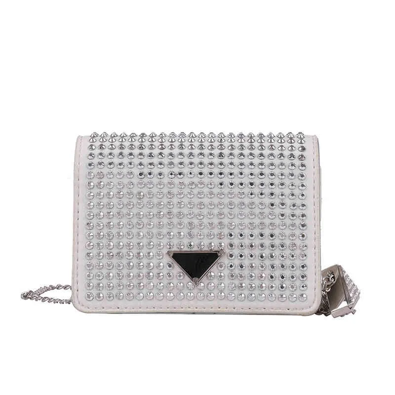 Borsette di nicchia alla moda mini strass in vita femminile netto netto singolo messenger a catena a triangolo outlet di fabbrica