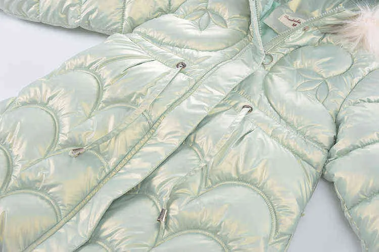 2021ガールズコート冬の温かい子供ロングジャケット女の子のための高品質のコート太い外側の子供服子供服j220718