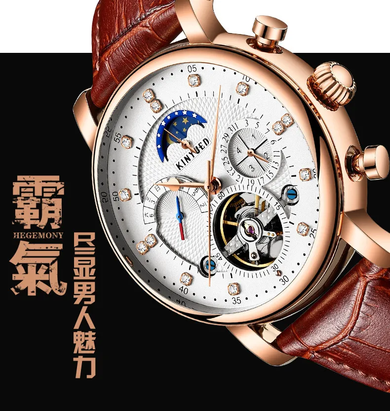 2022 Kinyued jinyueda Водонепроницаемость Hollow Out Mechanical Watch Fashion Diamond Star High Grade Men039s Mens Watches Autom2007797