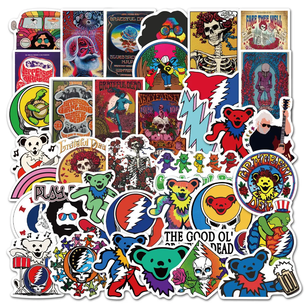 Waterproof sticker Cool Grateful Dead Stickers for Car Bike Motorcycle Laptop Luggage Phone Case Guitar Vinyl Decal Rock Music Sticker Bomb Car stickers