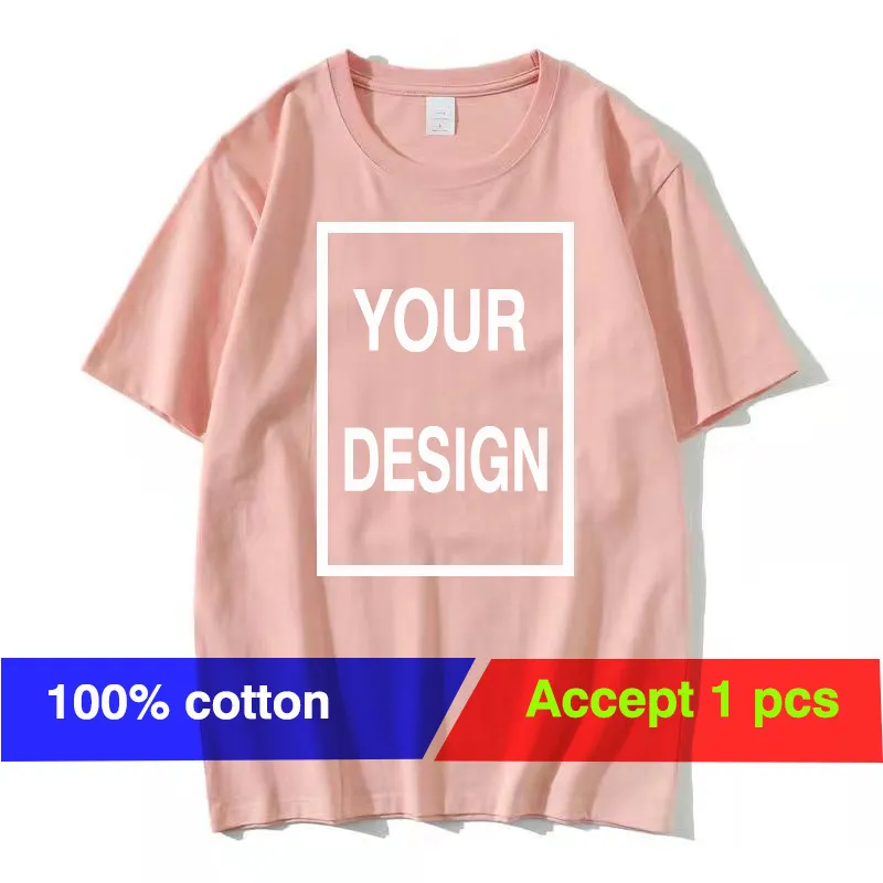 100 натуральная хлопчатобумажная футболка DIY Graphic или текст добавьте свой дизайн футболка мягкий высококачественный высококачественный камисет 220712GX