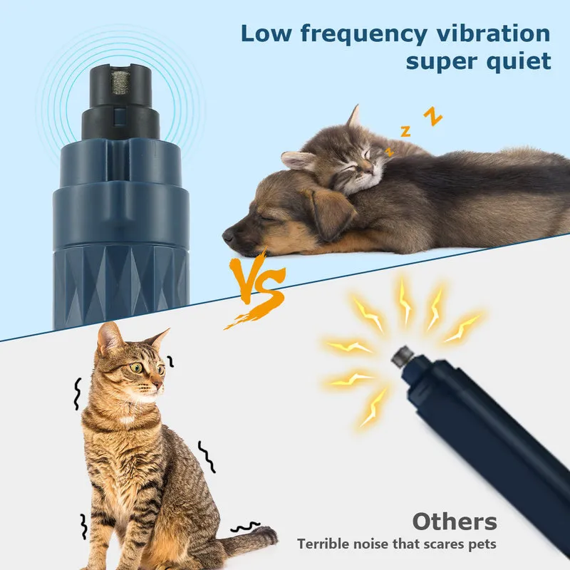 Elektrischer Hundenagelschleifer mit LED-Licht, wiederaufladbar, Haustier-Schermaschine, Hunde, automatischer Katzenkrallenschneider, Trimmer für die Pflege 220423