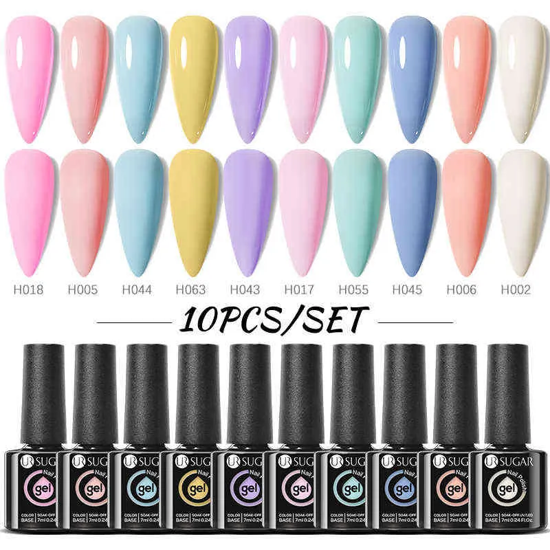 Nxy Nail Gel 10 шт. Стеклянная бутылка блеск блестки Польские наборы комплекты Semi Permance Soak Off UV светодиодный лак все для маникюра 0328