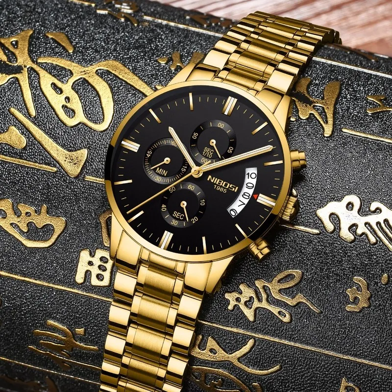 Nibosi masculino relógios masculinos de luxo topo moda casual vestido relógio quartzo relógios pulso saat 220525