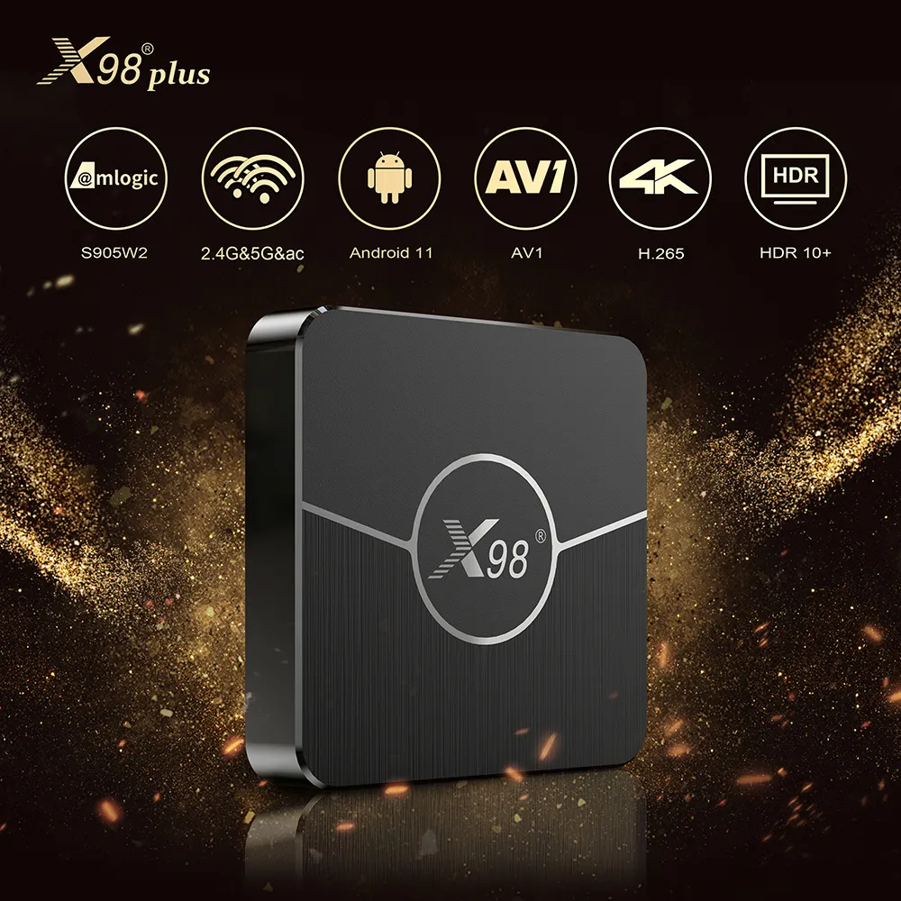 X98 Plus Amlogic S905W2 TV Box Android 11 4G 64GB Support H.265 AV1 Wifi BT5.0 lecteur multimédia X98mini 4GB 32GB décodeur