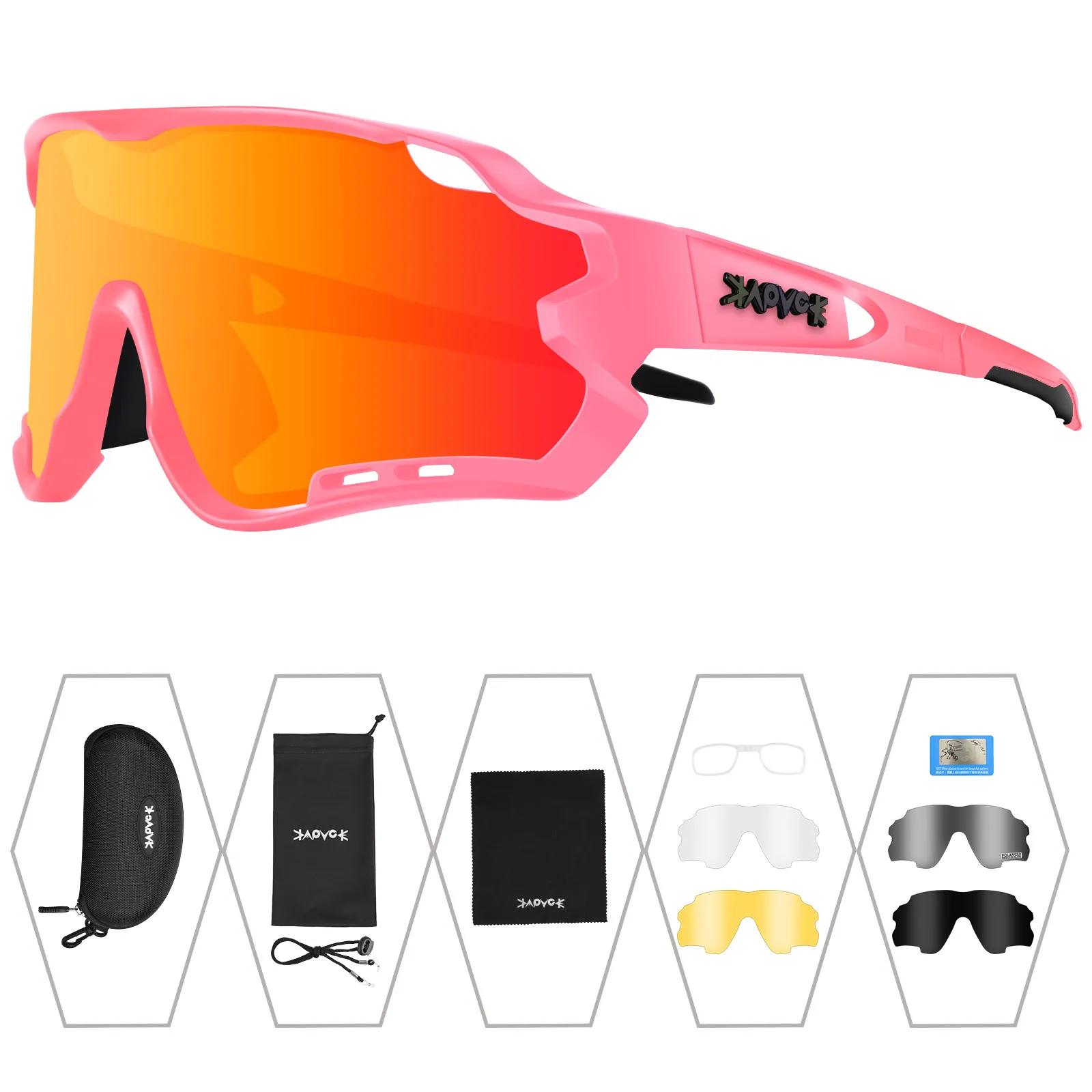 Lunettes de cyclisme polarisées 5 lentilles vélo de route femmes hommes Sport lunettes de soleil vélo vtt lunettes montagne lunettes de pêche en plein air