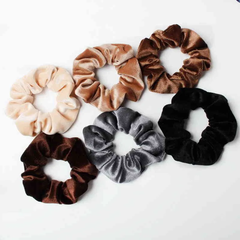 6 sztuk Velvet Scrunchies Hurtownie Elastyczne Zespoły Do Włosów Dla Kobiet Solidne Kolor Dziewczyny Ponytail Uchwyt Na Włosy Krawaty Akcesoria do włosów AA220323