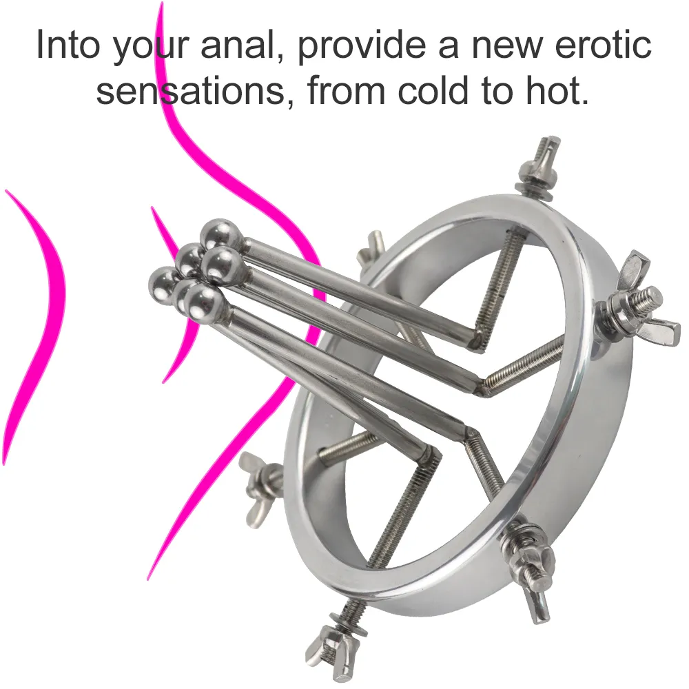 Metall justerbar enorm anal plugg dilator vaginal anus speculum stora rumpa sexiga leksaker för kvinnor män par band på