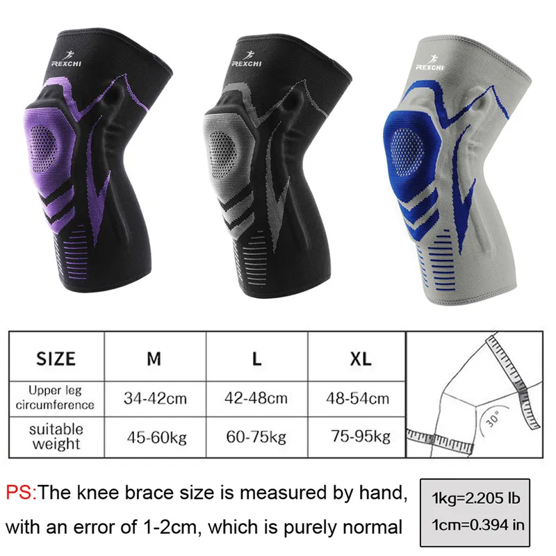 Attelle de genou de compression sportive avec coussinets en gel rotulien Stabilisateurs latéraux pour déchirure du ménisqueACLArthriteSoulagement de la douleur articulaire 220812