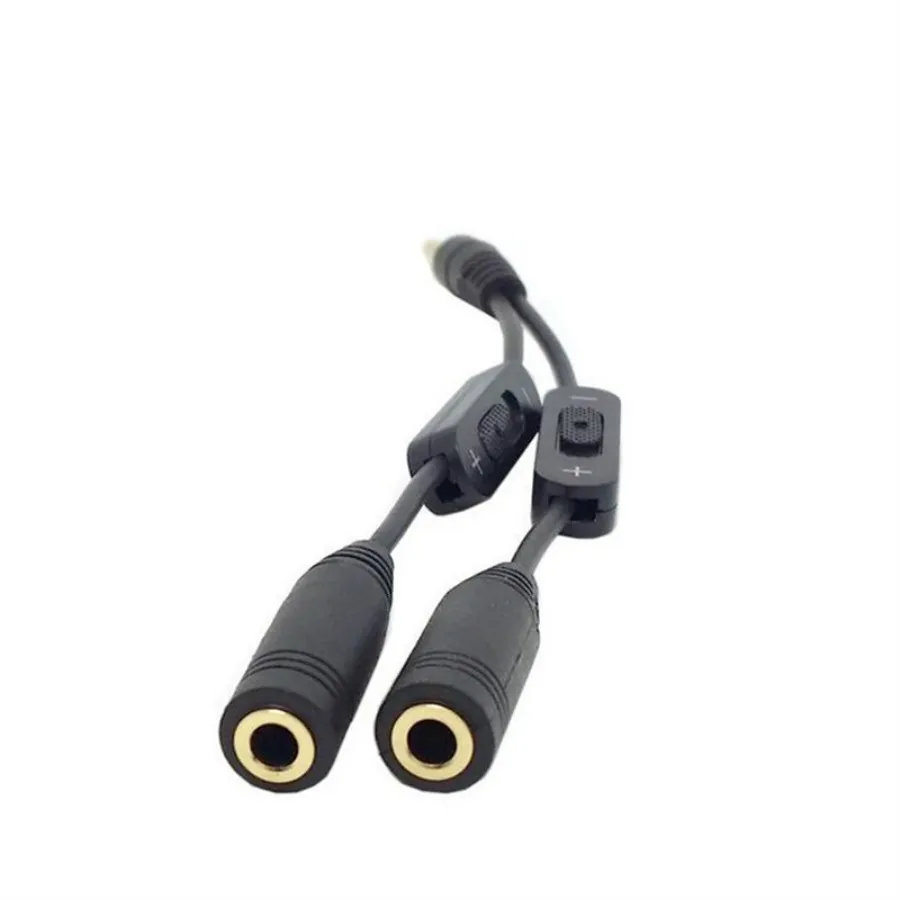 3,5mm 1 erkek ila 2 dişi jak stereo ses kablosu y ayırıcı adaptörü hacim kontrol kulaklık telefon aux kablosu