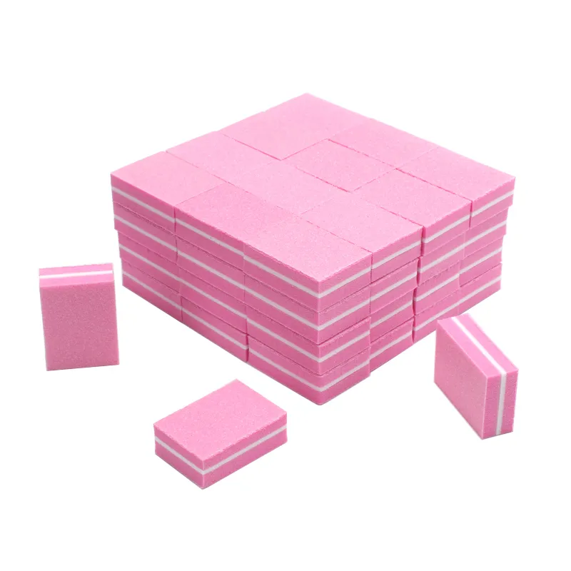 100 pezzi mini lima unghie blocchi tampone unghie spugna rosa lucidatura unghie tampone di levigatura piccoli file portatili carta vetrata strumenti manicure 26505292