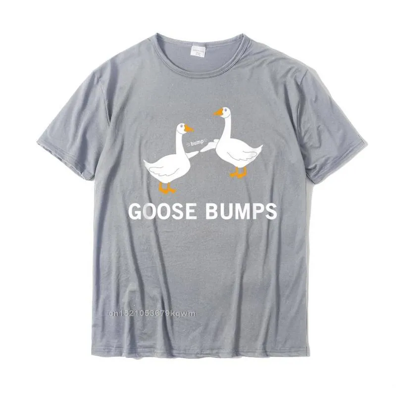 Casual Short Sleeve Tops T Shirt Summer O-Neck 100% Cotton Men T Shirt Comics Casual T Shirt Newest Top Quality Goose T Shirt - Funny Goosebumps Silly Goose Shirt.__4327 grey