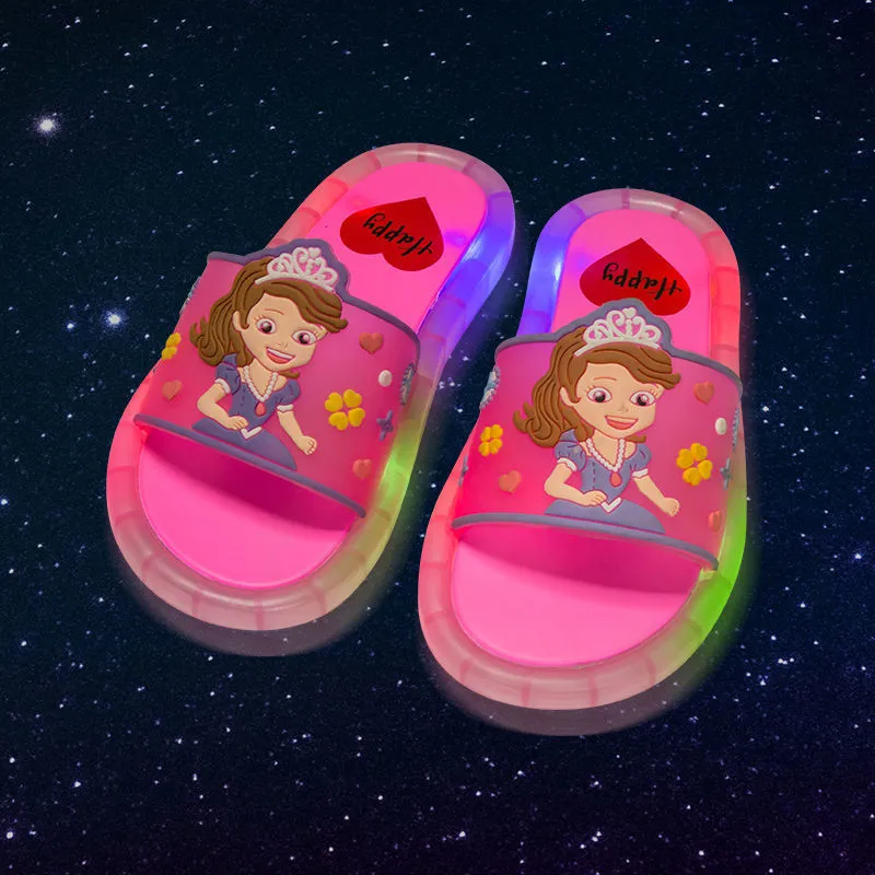 Sommarflickor pojkar lysande tofflor barn mjuka pvc skor småbarn barn hem sandaler bekväma baby glider flip flops 220623