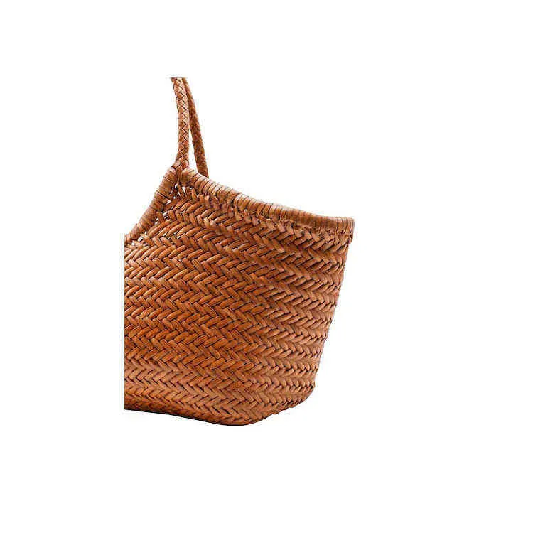 Dragon Minority Elegant Handmade Cowhide Woven Cabbage Basket Bag Fashion Handbag Seaside Holiday Bag 220616