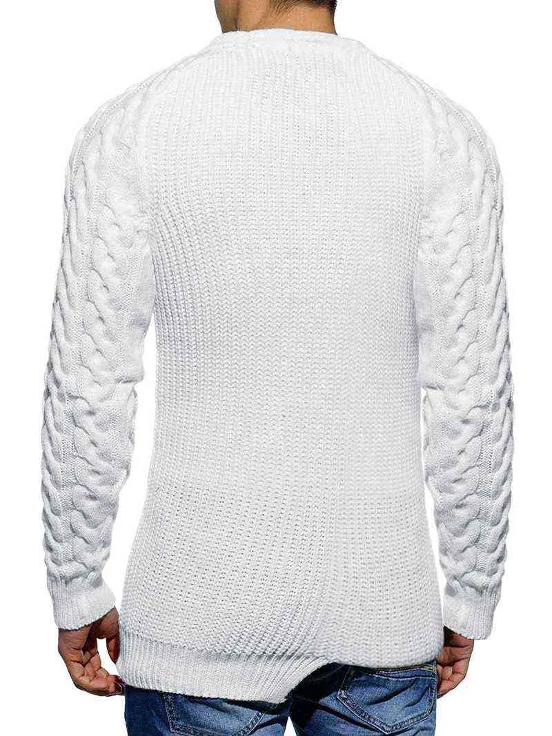 Suéter masculto cor sólida slim fit sweater vintage casual top top top bainha assimétrica pullover moda malha suéter homens roupas g22801