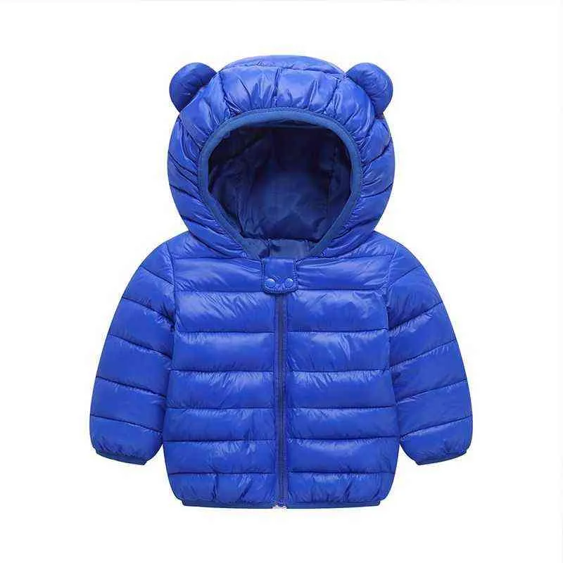Bébé solide à capuche vestes pour enfants vestes automne hiver fille garçon veste chaude avec oreille enfants veste à glissière vêtements d'extérieur J220718