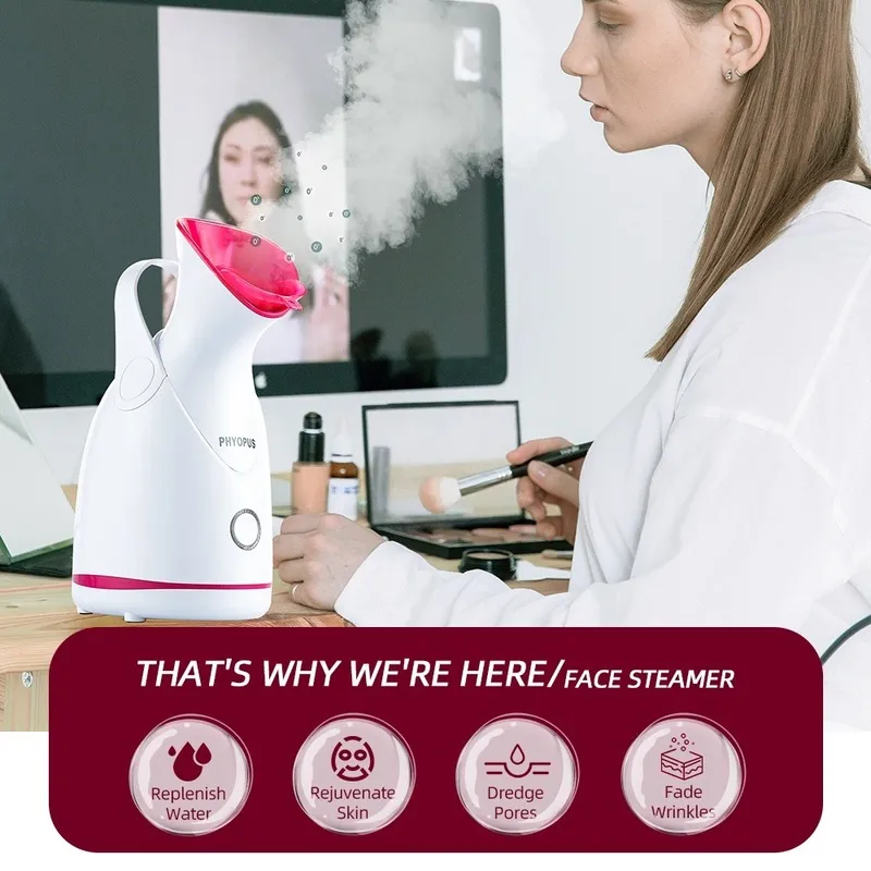 Face Steamer Nano Steam Compress Heating Sprayer Skin Moisturizing Humidifier Pore Deep Cleaning Water Hydration Nebulizer 220711