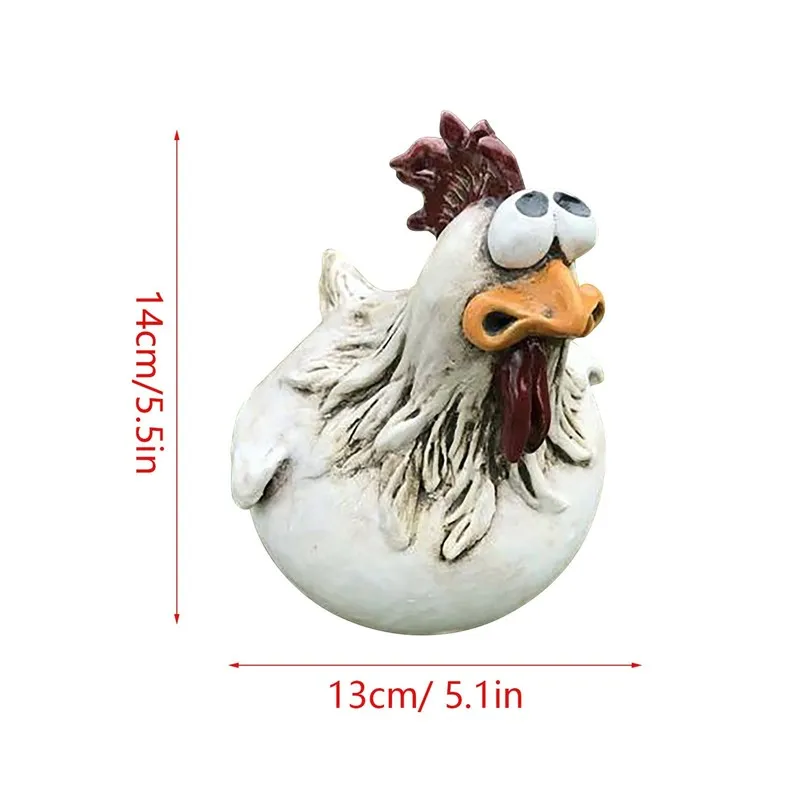 Funny Chicken Fence Decor Statues Resin Garden Farm Yard Hen Sculpture Art Craft Courtyard Housewarming Home Decoration 220721