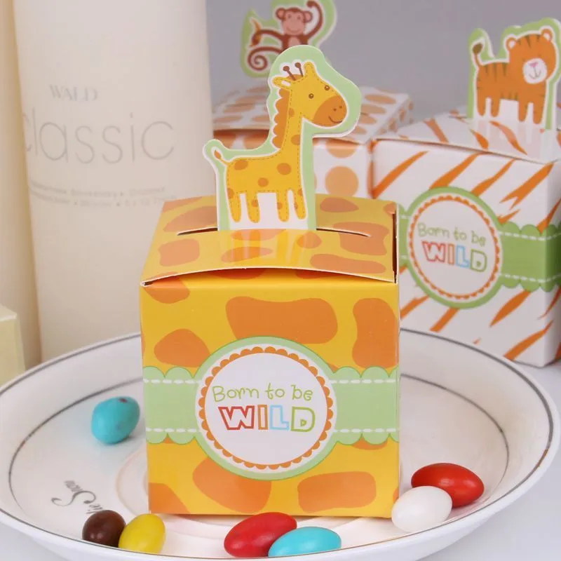 boîtes de bonbons animaux né pour être sauvage un décor de fête d'anniversaire cadeaux de mariage pour les invités fournitures de douche de bébé enfants faveur 220427