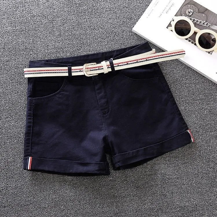 Korea Mode Sommer Frauen Shorts Hohe Watis Elastische Denim Skinny Jean alle-abgestimmt Casual Weiß D215 220427