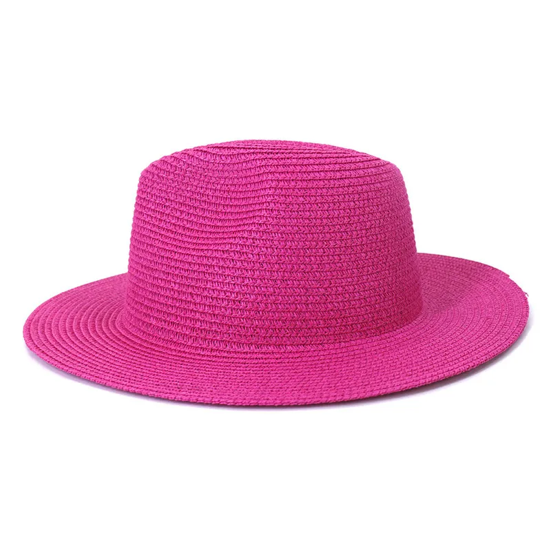 Summer hat adjustable jazz men and women straw Fedora sun beach fluorescent green 220725