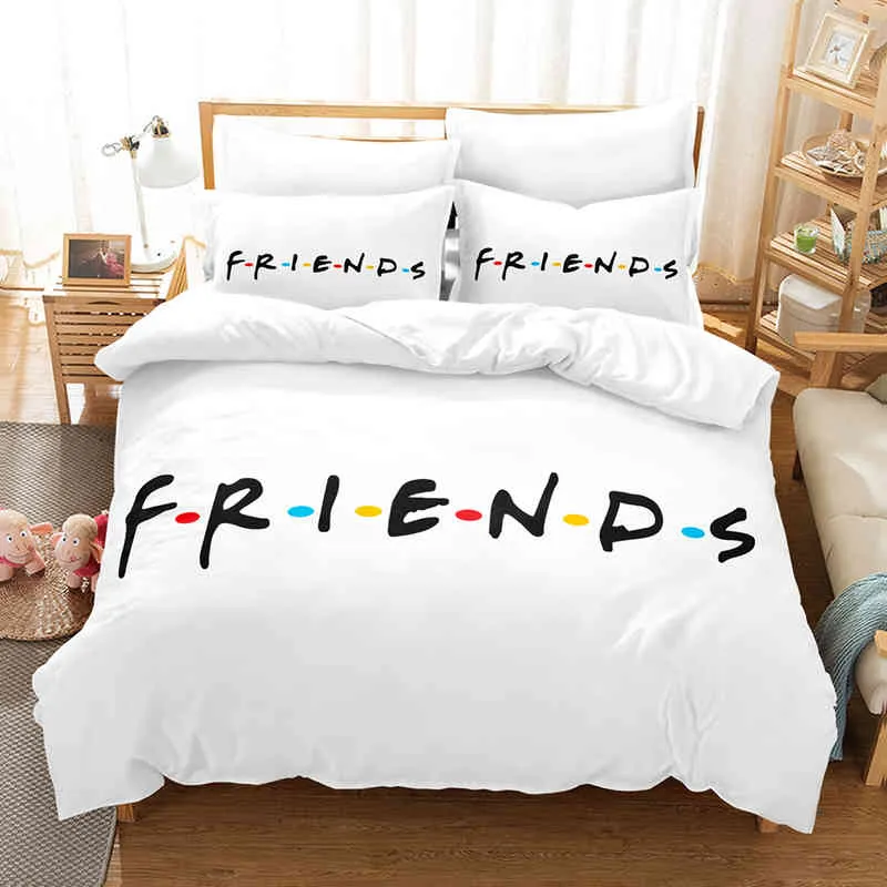 Friends Tv Movie Bedding Set Duvet Cover Sets Pillowcase Single Double Twin Full Queen King Size for Bedroom Decorno Sheet