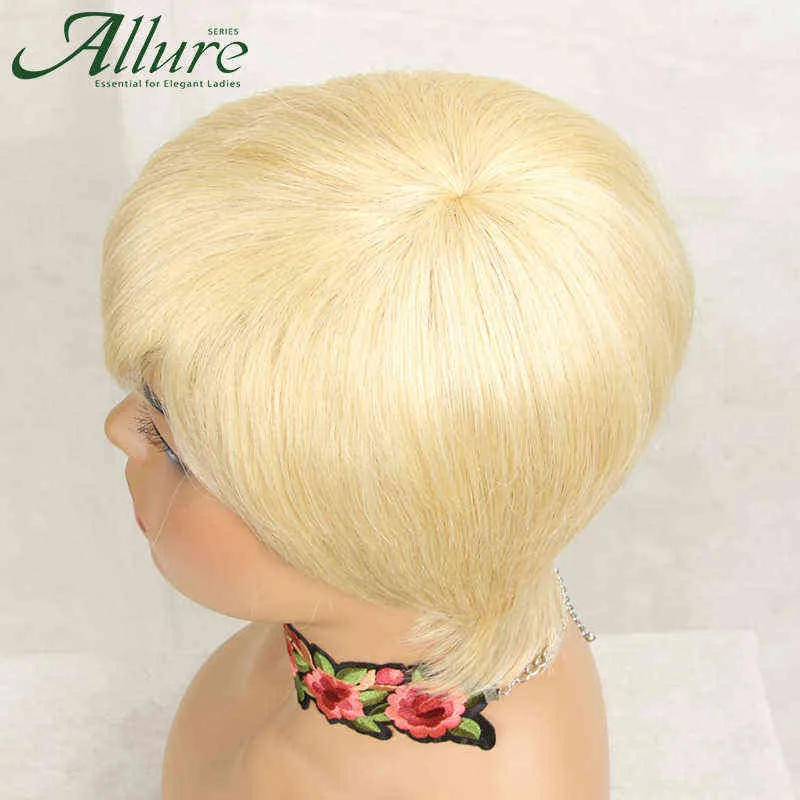 Perruques de cheveux 613 Blonde Pixie Cut Short Bob Human pour les femmes Ombre 99j Cuts with Bangs Glueless Brazil Allure 220722