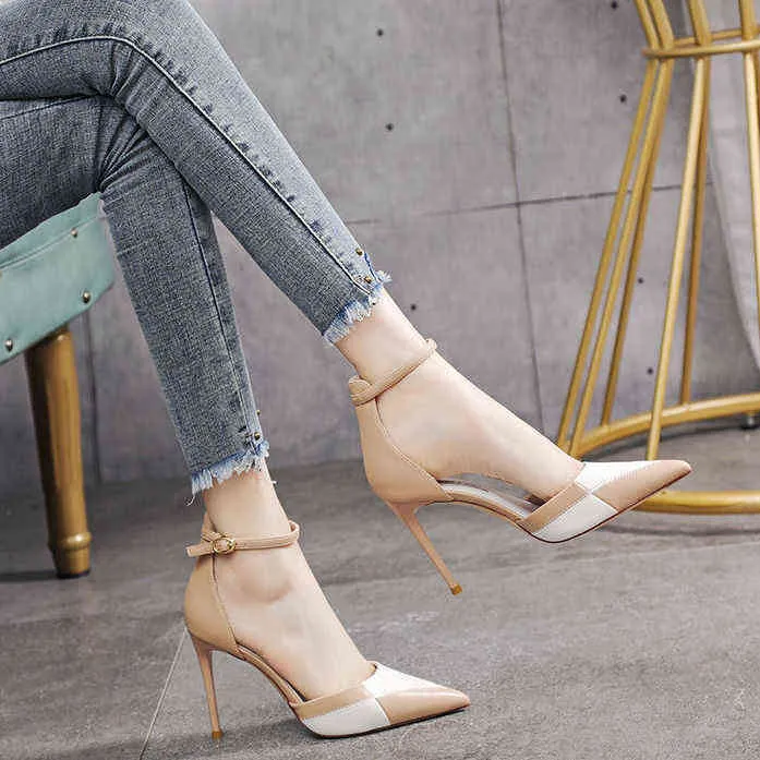 Sexy All-match Baotou Sandals 2021 French Word with Small High Heels Stiletto Fashion Women Shoes Temperament Women Shoes G220527