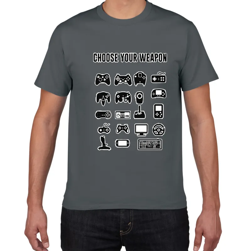 Kies je wapen gamer nieuwigheid videogames sarcastische heren grappige t-shirt spel fan game controller streetwear mannen t-shirt 220401