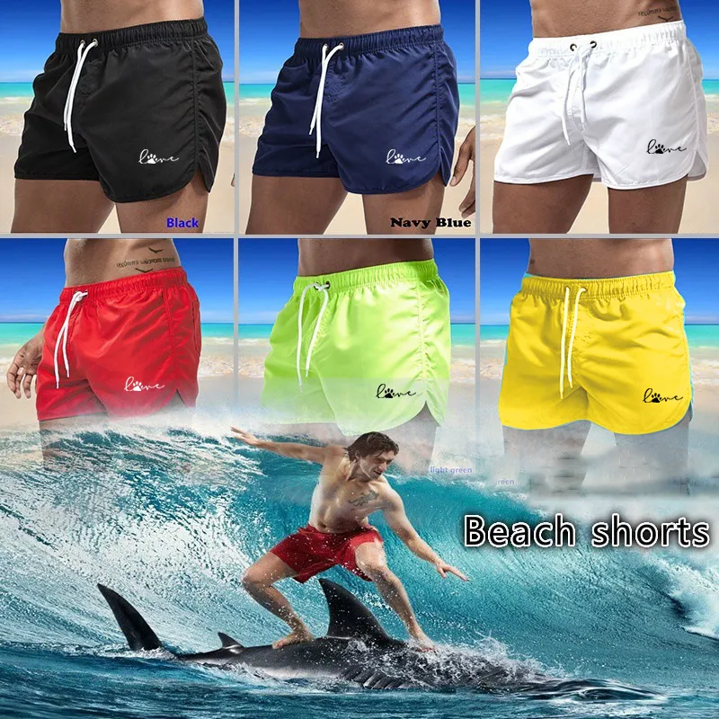Mens Sports Jogging Summer QuickDrying Shorts Tryckt Swim Surfing Beachwear Manlig Gym Casual Fitness 220617