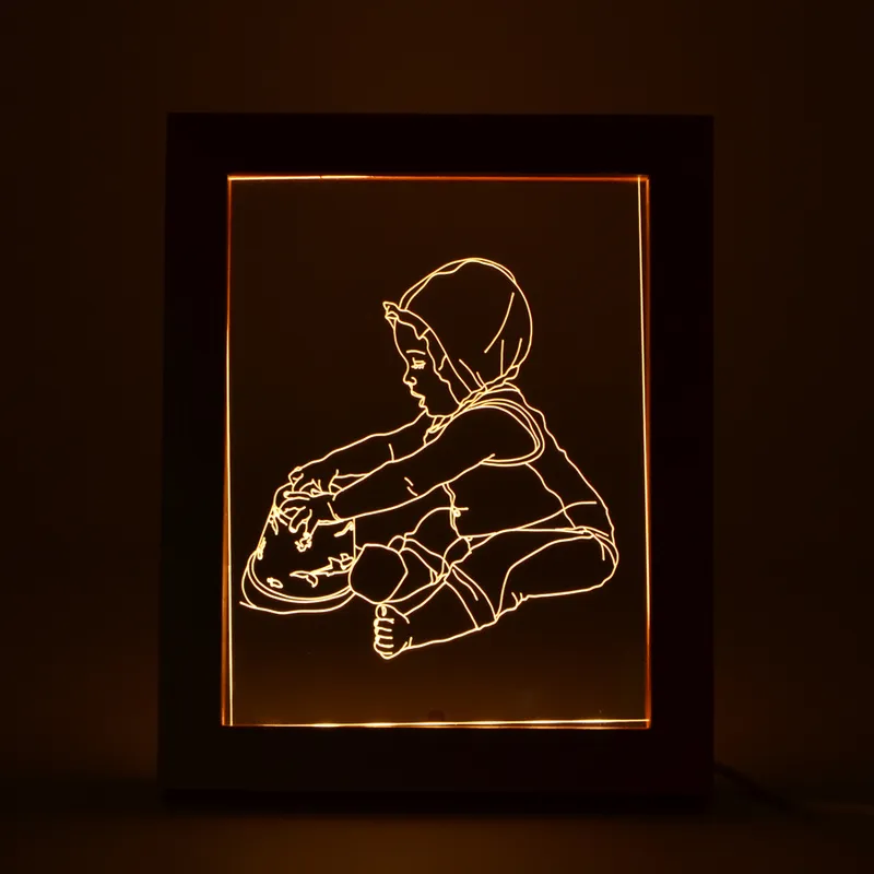 Drop custom po frame nachtlampje USB po custom DIY baby light Kerst huwelijkscadeau 220727