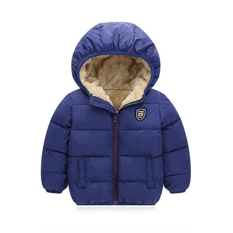 Детская куртка для детских курток холодная зима теплой капюшона наряд для мальчиков с толстой флисовой курткой для детских девочек костюм одежды 2 3 4 5 6 Y J220718
