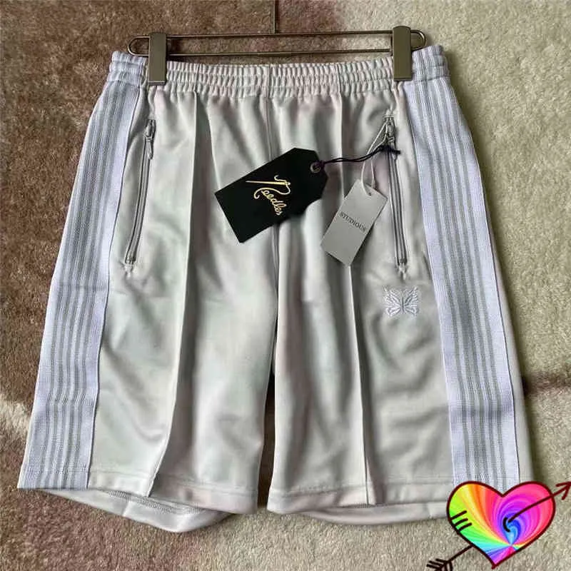 Shorts Masculino 2022 Shorts Agulhas de Cores Mistas Homens Mulheres Multicolores Listras Bordadas 1 1 Shorts Agulhas High Street Calça AWGE T220825