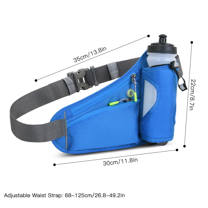 Sportowa torba na pasek nawodnienia biegowy pakiet talii Bum z uchwytem na butelkę z wodą dla mężczyzn kobiety rowerowe piesze wędrówki 220520
