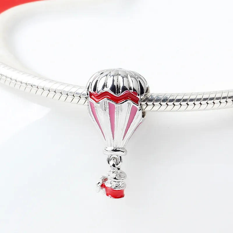 Popüler 925 STERLING Gümüş Sevimli Sıcak Hava Balon Kolye DIY Boncuklar Orijinal Pandora Cazibesi Bilezik Kadın Mücevher Yapımı Hediyeler