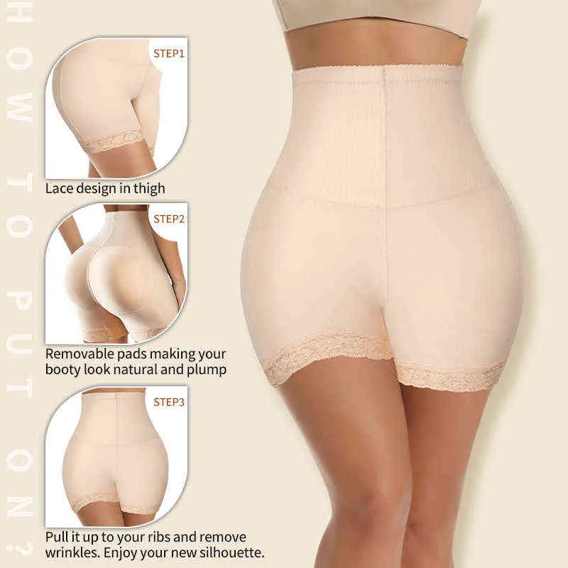 Butt Lifter Tummy Control Body Shapewear Hip Enhancer Shaper Briefs Seamless Shaping Underwear Sexy Fake Butt Padded Briefs L220802