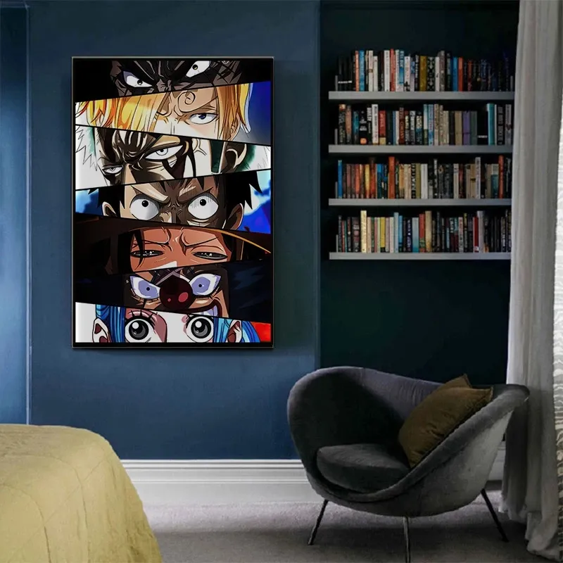 アニメのキャラクターの目のポスターとプリントキャンバスウォールアートデコレーションリビングルームの家の家のない装飾絵画cuadros2661492